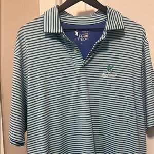 Peter Millar Blue Striped Men's Polo Shirt